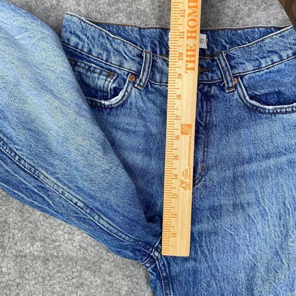 MNG Women Jeans 2 Acid High Rise Distressed Straight Leg Mom Denim - Picture 7 of 9